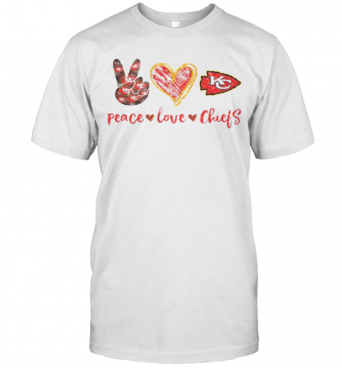 Peace Love Kansas City Chiefs Football Logo T Shirt