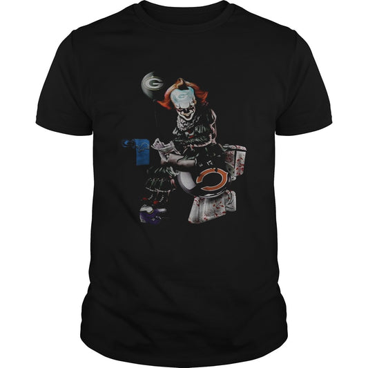 Pennywise Green Bay Packers Detroit Lions and Chicago Bears toilet shirt