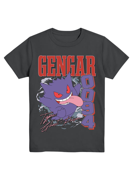 Pokemon Boys Gengar T Shirt , Crew Neck, Short Sleeve, Graphic Tee, Sizes 4 18