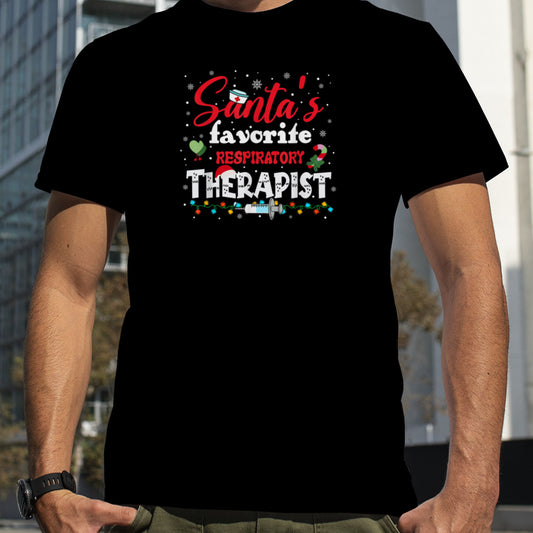 Santa's Favorite Respiratory Therapist Funny 2022 Christmas T Shirt B0BMB3PDTJ