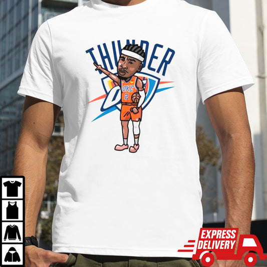 Shai Gilgeous Alexander Oklahoma City Thunder number 2 player cartoon shirt