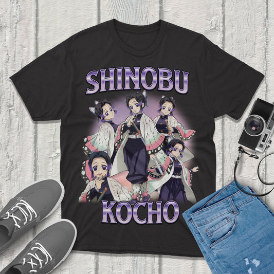 Shinobu Kocho Kimetsu no Yaiba Demon Slayer T Shirt Anime Graphic Tee Vintage Streetwear Unique Design Perfect for Gamers & Anime Fans!