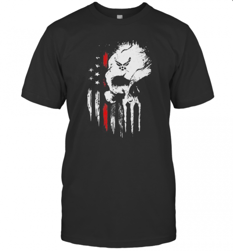 Skull Marine American Flag Independence Day T Shirt