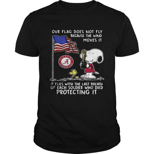 Snoopy and Woodstock Alabama Crimson Tide our flag does not fly shirt