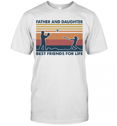 Softball Father And Daughter Best Friends For Life Vintage T Shirt