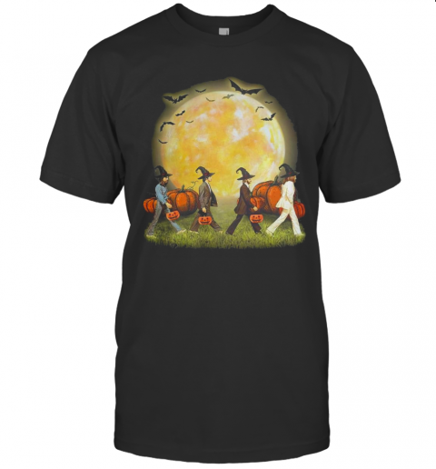 The Beatles Abbey Road Moon Pumpkins Halloween T Shirt