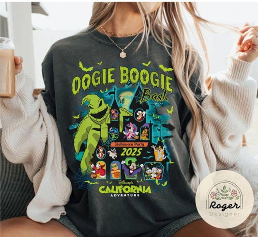 Vintage Oogie Boogie Bash 2025 Halloween Disney castle shirt, Mickey & friends Oogie Boogie Shirt,Charcoal Color,Size L
