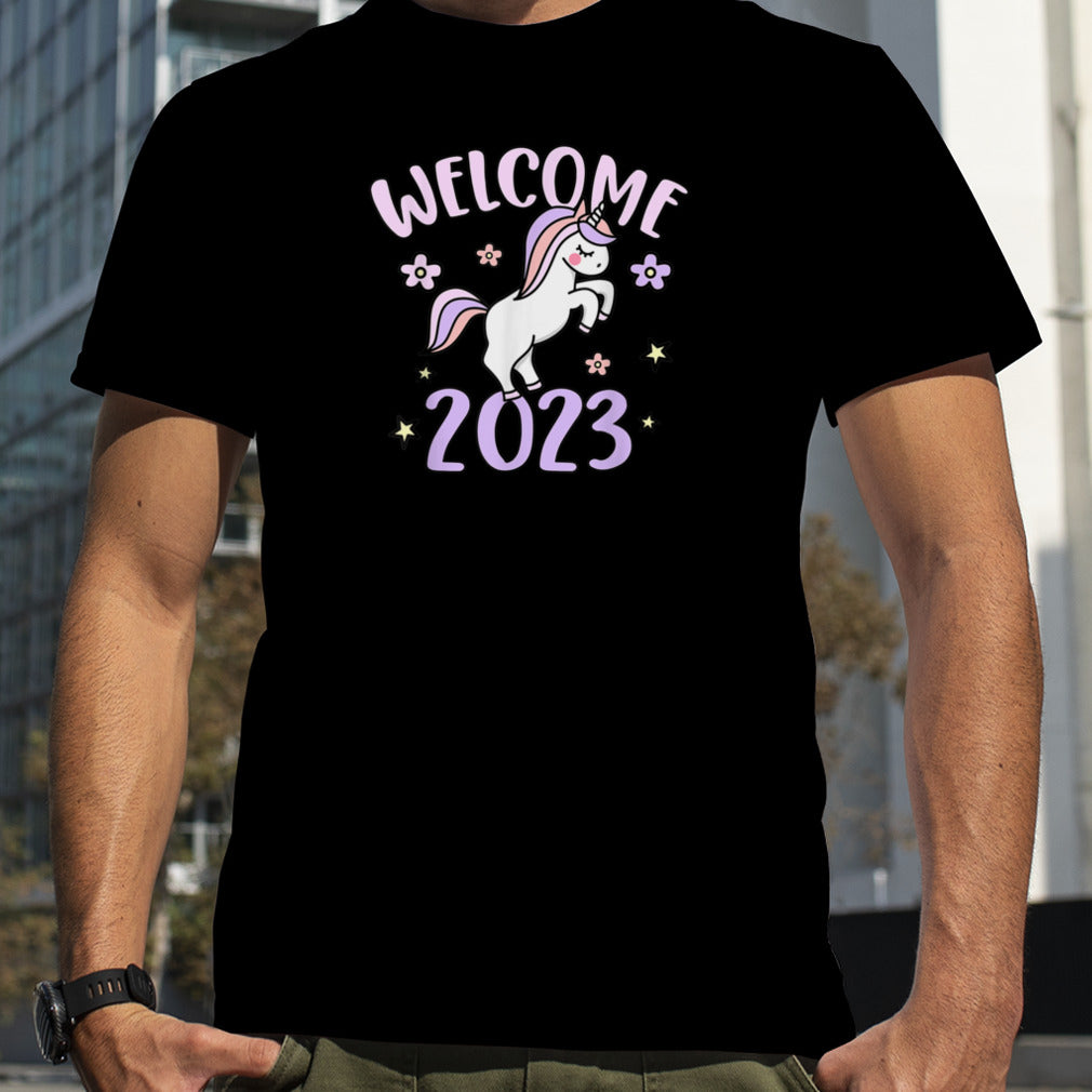 Welcome 2023, Happy New Year 2023, New Year's Unicorn T Shirt B0BNPG9VX5