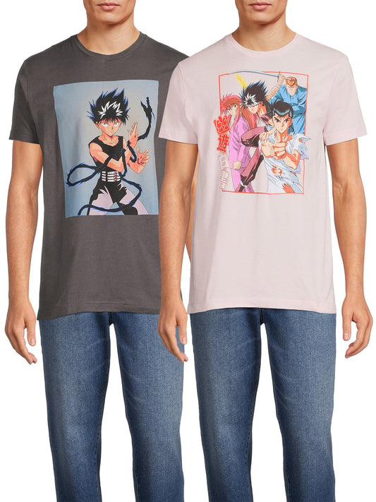 YuYu Hakusho Men's and Big Men's Graphic Tee Shirt, 2 Pack