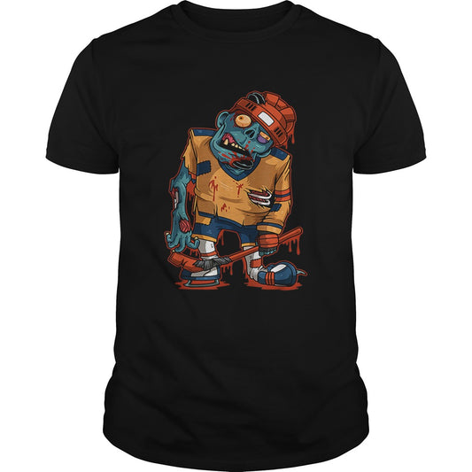 Zombie Ice Hockey Player Halloween Trick or Treating shirt