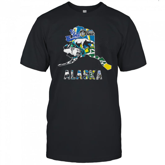 Alaska sports team map logo shirt