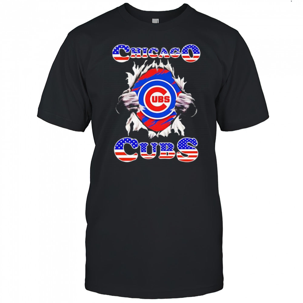 American flag Chicago Cubs inside me shirt
