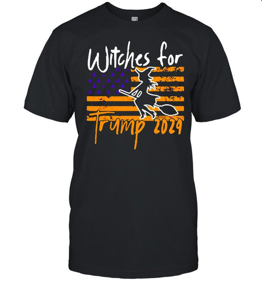 American Flag Witches For Trump 2024 Halloween T shirt