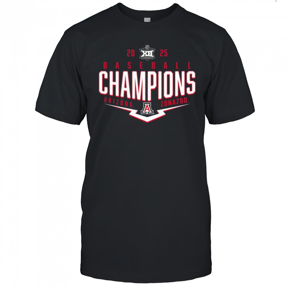 Arizona Wildcats 2025 Big 12 Baseball Conference Tournament Champions Playoff Pitch Zonazoo t shirt