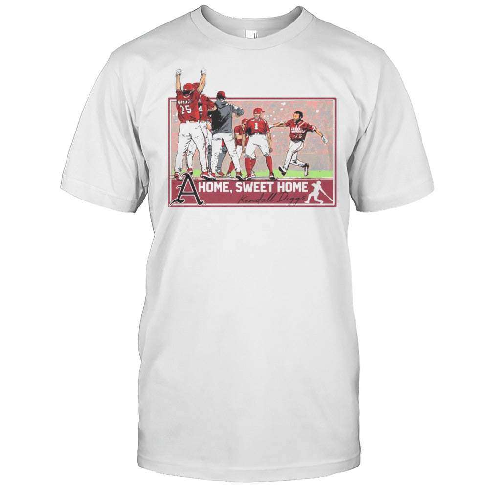 Arkansas Razorbacks Baseball Home Sweet Home Kendall Diggs NCAA 2025 T shirt