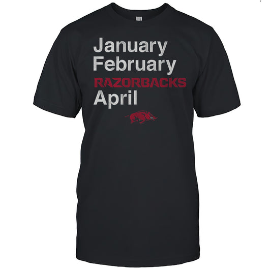 Arkansas Razorbacks Basketball January February Razorbacks April Vintage Shirt