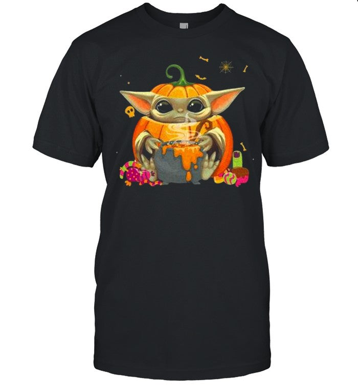 Baby yoda coslay pumpkin shirt