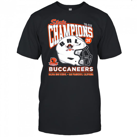 Balboa State Champs Buccaneers helmet shirt