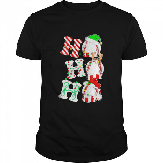 baseball Ho Ho Ho merry Christmas shirt