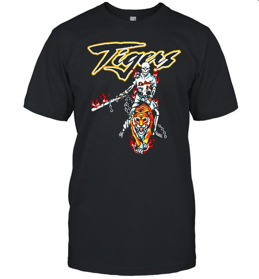 Baseball Skeleton Sana Detroit Tigers T shirt