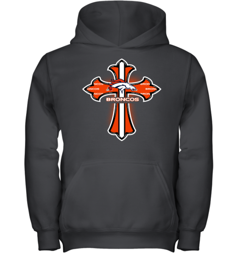 The Orange Crusader Cross Denver Broncos Youth Hoodie