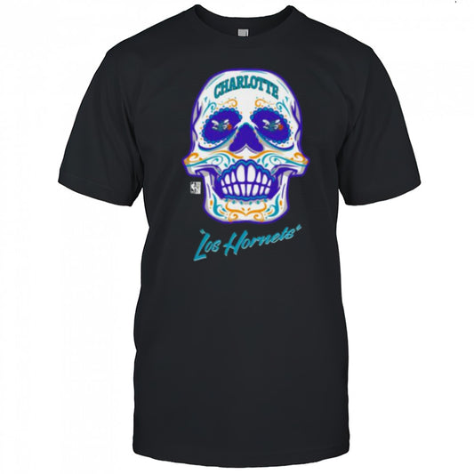 Charlotte Hornets Mitchell &amp; Ness Hardwood Classics Sugar Skull Hometown Shirt
