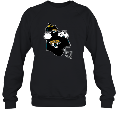 The Snoopy And Woodstock Resting On Jacksonville Jaguars Helmet Sweatshirt