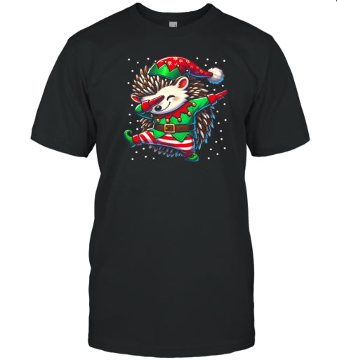 Christmas Hedgehog Elf Funny Hedgehog Lover T Shirt