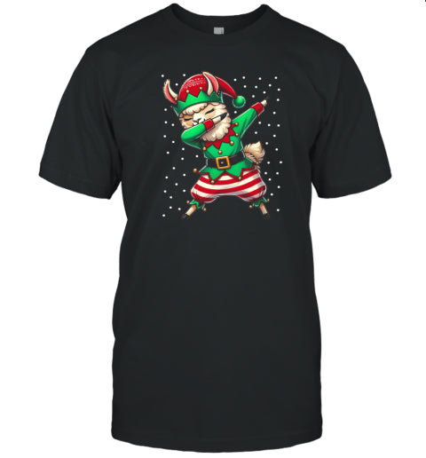 Christmas Llama Elf Funny Llama Lover Alpaca T Shirt