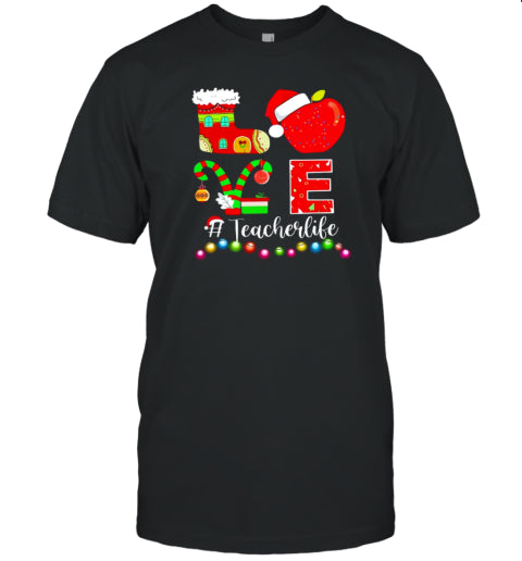 Christmas Love Teacherlife T Shirt