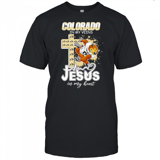 Colorado in my veins Jesus in my heart mascot shirt