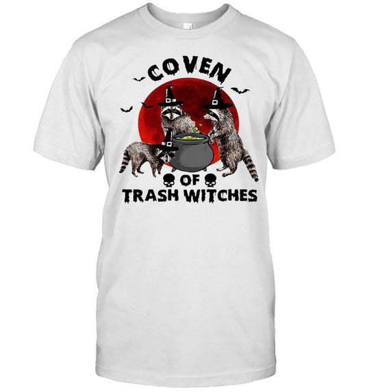 Coven Of Trash Witches Raccoon Halloween T shirt