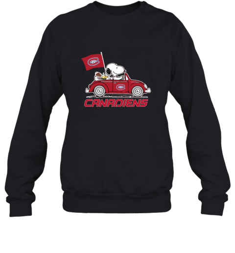 The Snoopy And Woodstock Ride The Montreal Canadiens Car Sweatshirt
