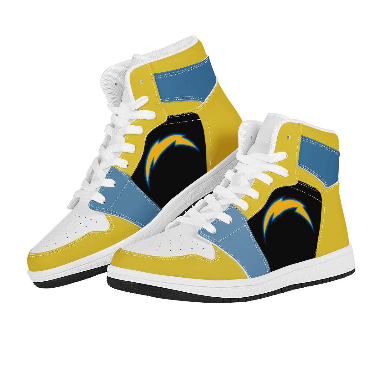 Customize Los Angeles Chargers High Top Leather Sneakers Casual Shoes Wzx0048Z92