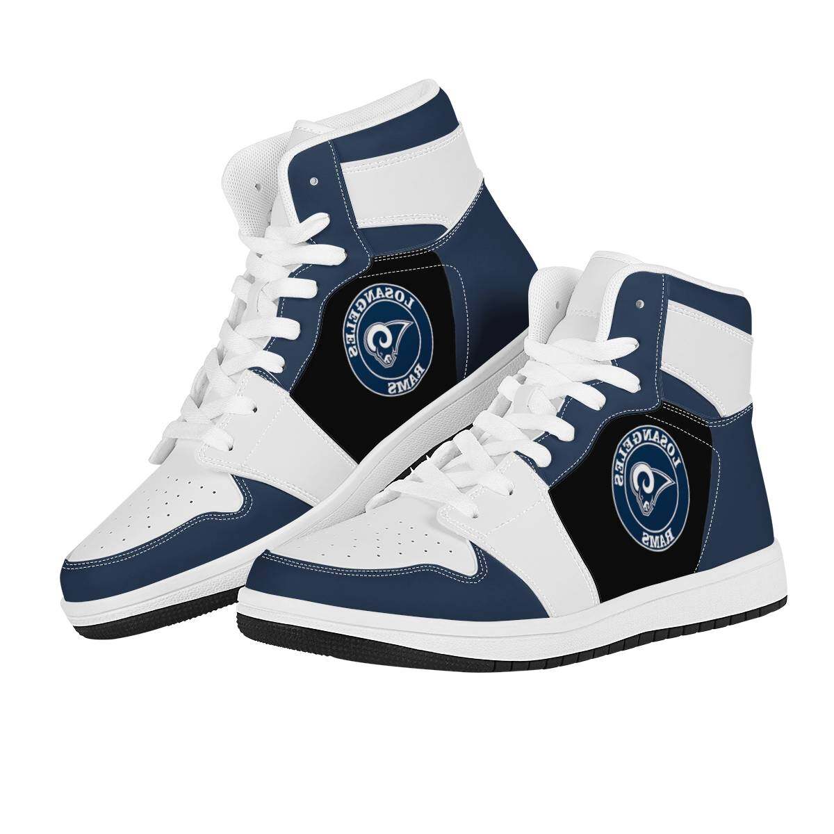 Customize Los Angeles Rams High Top Leather Sneakers Casual Shoes Wzx0059Z92