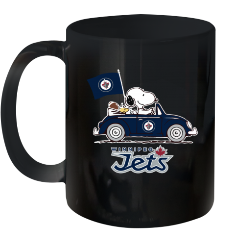 The Snoopy And Woodstock Ride The Winnipeg Jets Car Ceramic Mug 11Oz