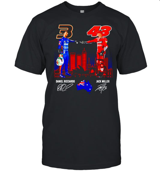 Daniel Ricciardo vs Jack Miller signatures shirt