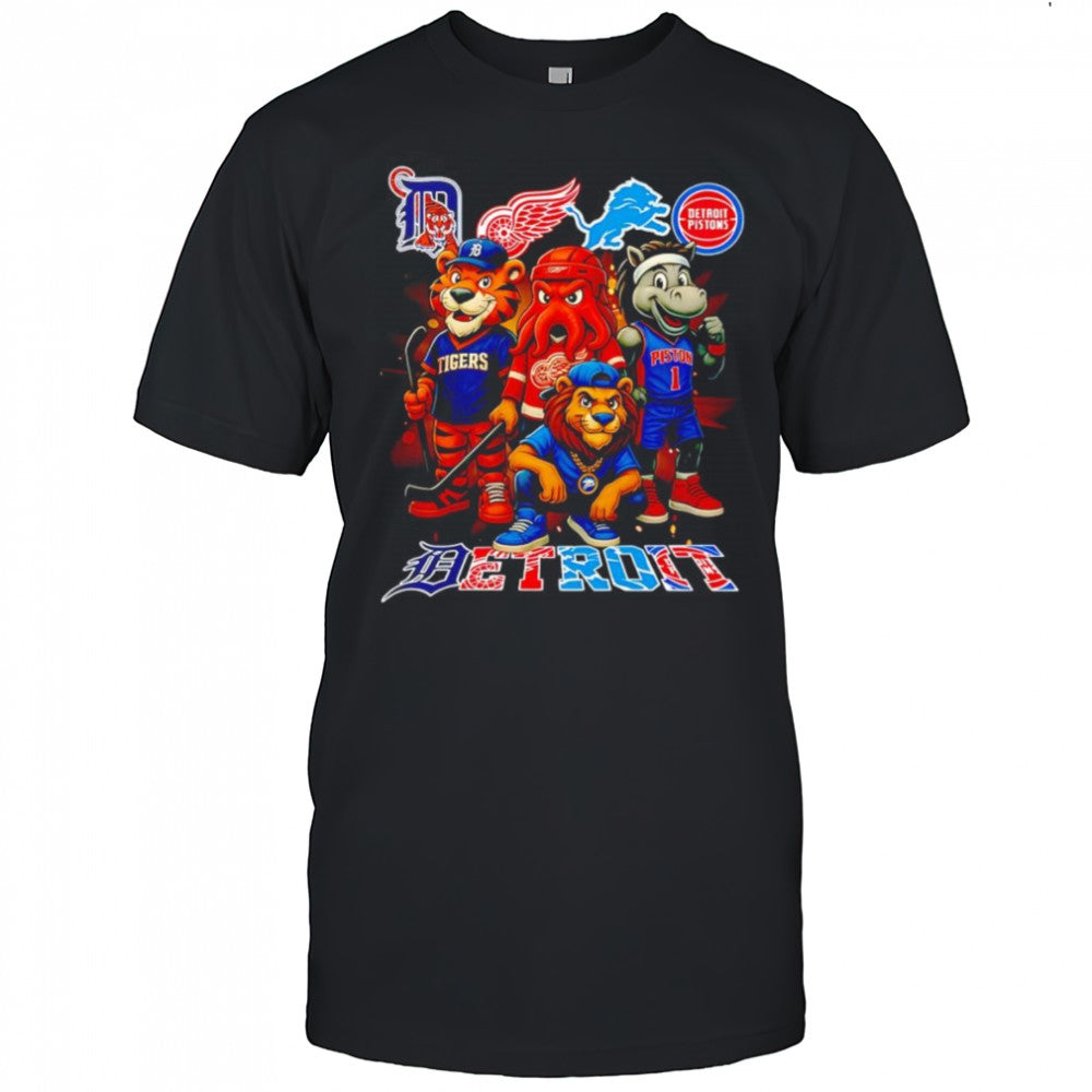 Detroit sports mascot pose shirt