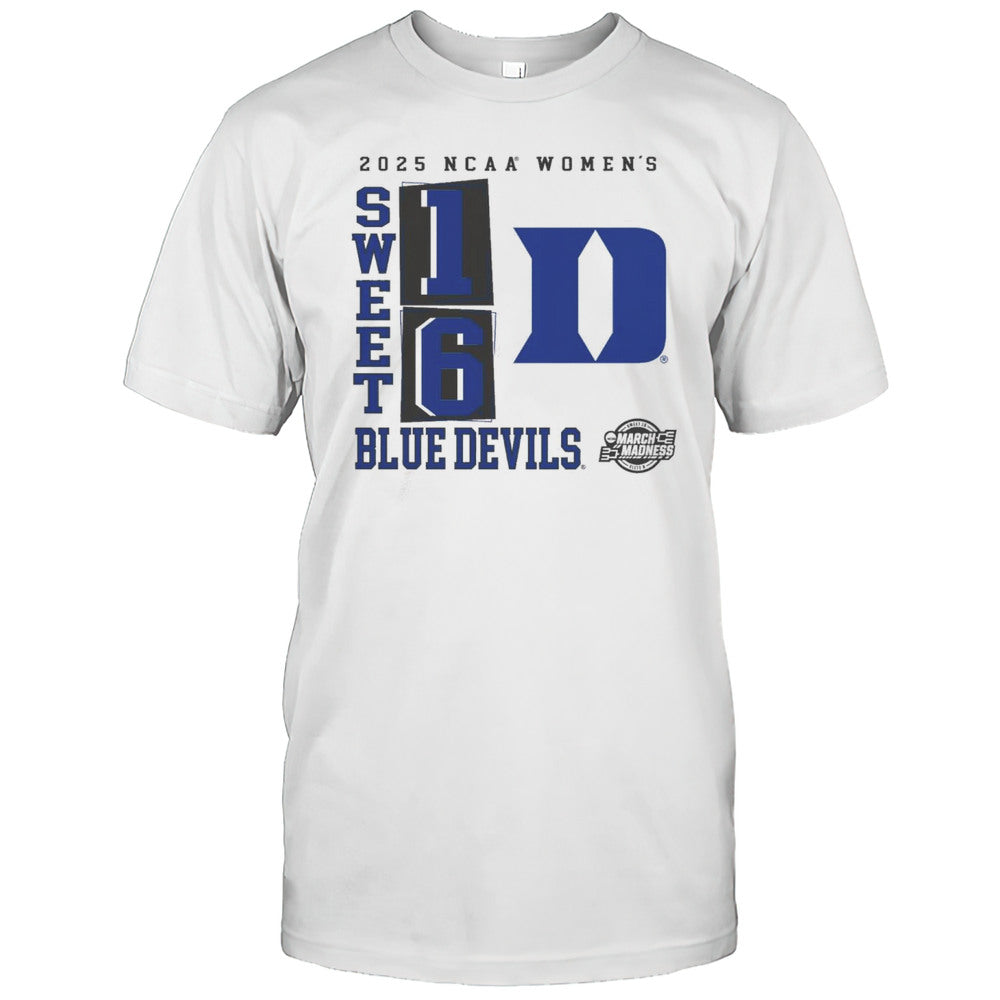 Duke Blue Devils 2025 NCAA Womens Basketball Tournament March Madness Sweet 16 Elite 8 No Look Pass Logos T shirt