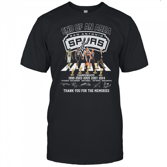 End Of An Area San Antonio Spurs Thank You For The Memories Walking Signature Shirt