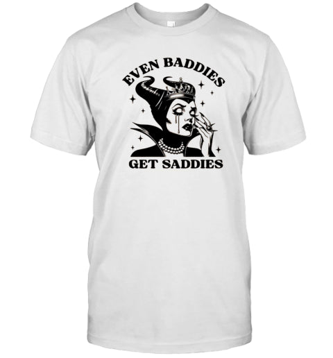 Even Baddies Get Saddies Funny Halloween Trendy Retro Mental Health T Shirt