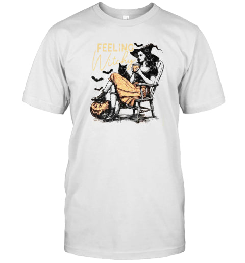 Feelin Witchy Girly Women Halloween T Shirt