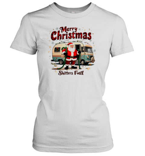 Festive Merry Christmas Shitters Full Santa Claus T Shirt