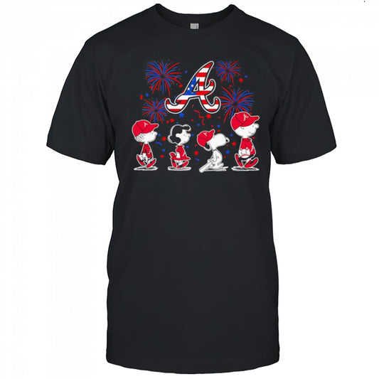 Fireworks Peanuts 4th of July Atlanta Braves shirt