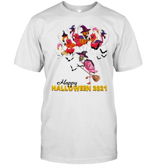 Flamingo Witch Happy Halloween 2021 shirt