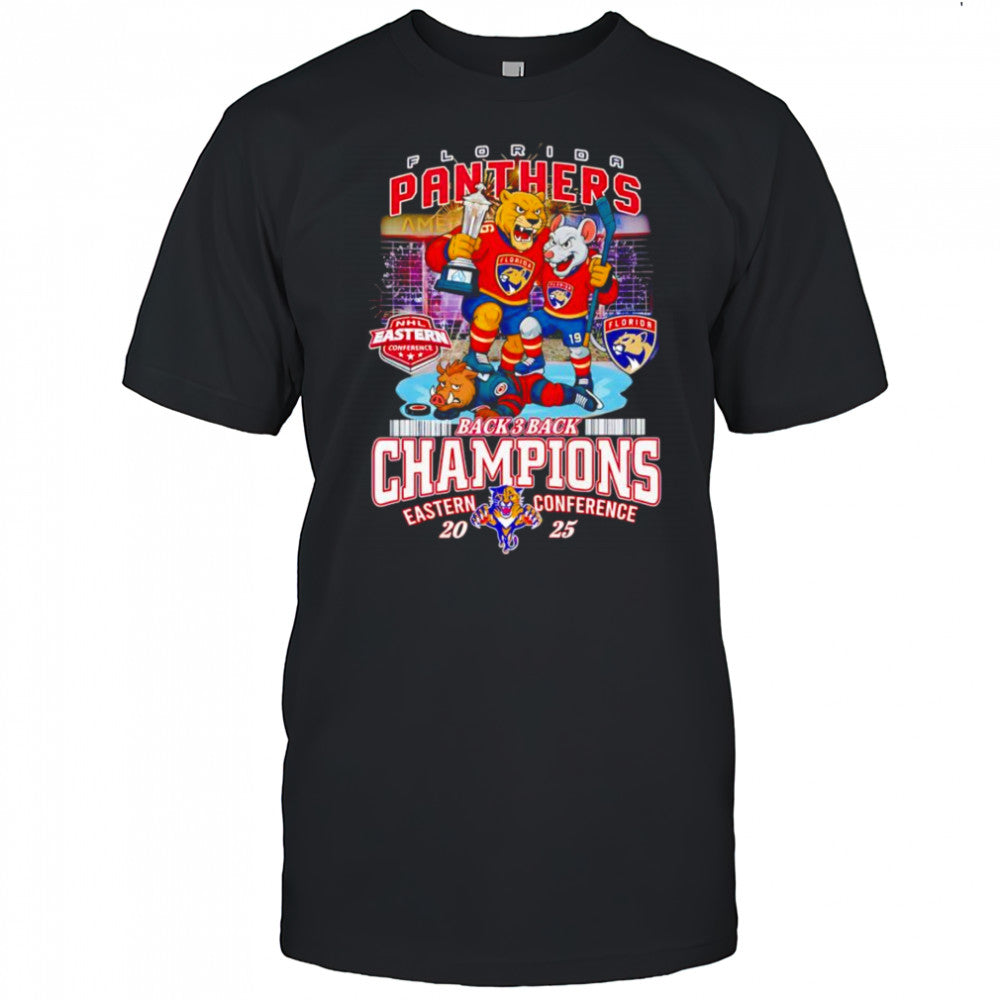 Florida Panthers back 3 back Champions Eastern Conference 2025 mascot shirt