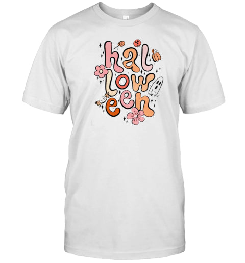 Flower And Cute Ghost Halloween T Shirt