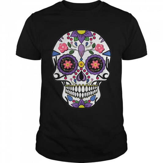 Flower Sugar Skull Souls Day Muertos Day Of Dead Halloween T Shirt B09JXR1KHB