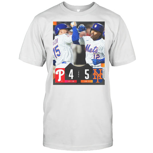 Francisco Lindor New York Mets Win Philadelphia Phillies Final Score 5  4 Poster T shirt