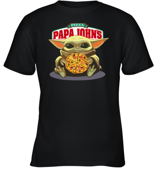 Funny Papa Johns Pizza Black Unisex Youth T Shirt